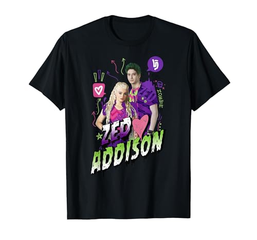 T-shirt Disney Zombies Zed et Addison haut imprimé ado motif drippy heart poster