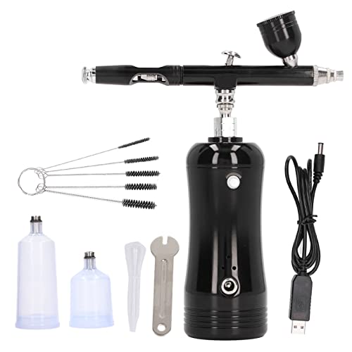 Upgraded Airbrush Kit with 17.4psi Portable Air Compressor, Cordless Handheld Set for Makeup, Tattoos, Crafts & DIY