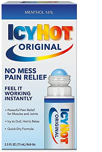 Icy Hot Medicated Pain Relief Liquid with No Mess Applicator 73ml | Instant Relief from Muscular Pain & Joint Pain | Natural Pain Relief Roll on