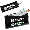EpiPen Carry Case for 1 Pen - Insulated EpiPen Carrying Case with Glow in The Dark Labels, Waterproof Travel Epipen Holder with Carabiner for Asthma, Allergies, Sports & Outdoor EmergenciesBlack