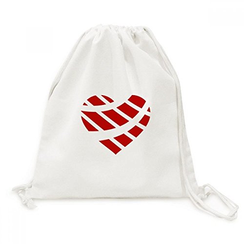 Sac à dos cordon d'architecte en toile raffinée coeur rouge romantique
