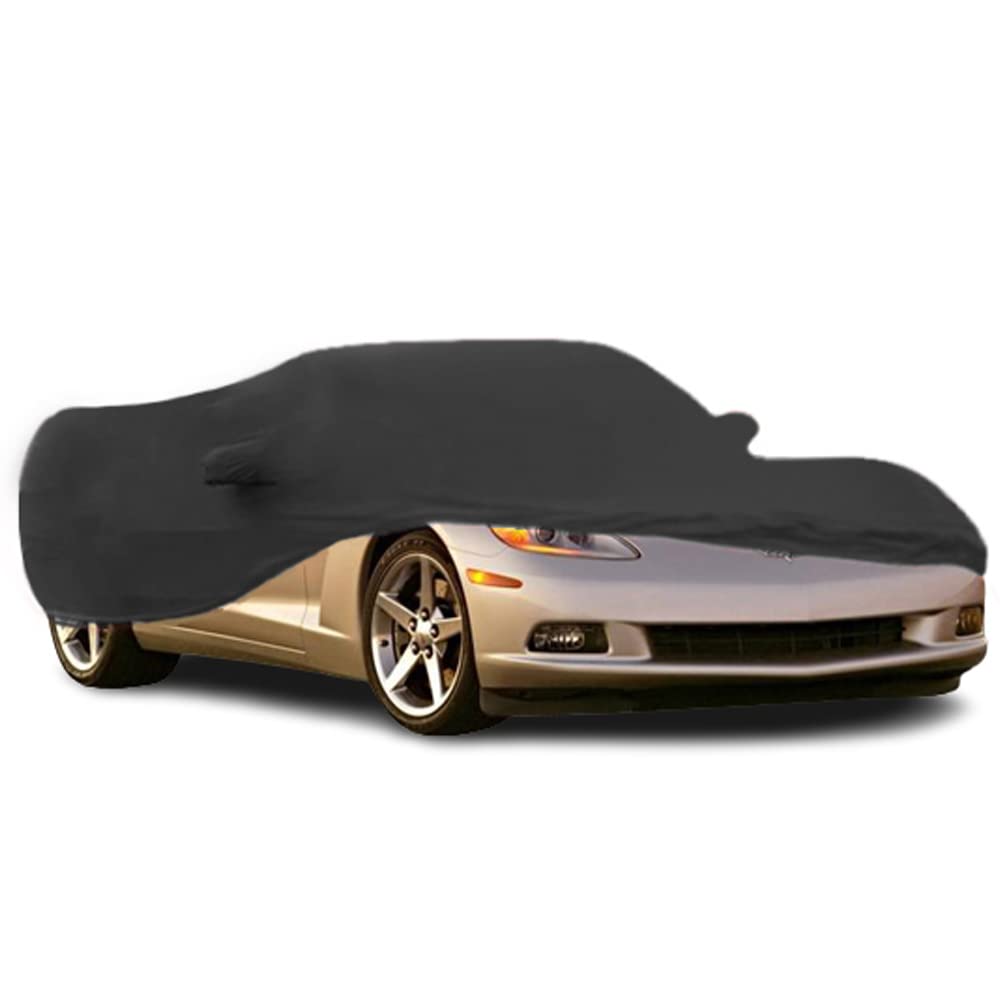 Custom Fit Indoor Full Car Cover Dust-Proof Protection Compatible with 2005-2013 Chevy Corvette C6 (Black)