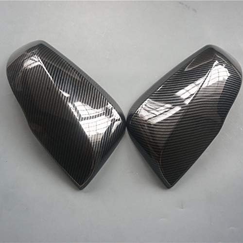 Chrome Carbon Fiber Print Door Rear View Mirror Cover Trim for Toyota RAV4 Highlander 2020 2021 2022 2023 2024 (Carbon Fiber Print Mirror Cover Trim)