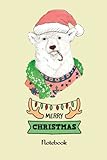  Notebook - Merry Christmas Journal notebook for writing for women Holiday gift giving 650: Notebook Christmas Gift Journal_6in x 9in x 114 Pages White Paper Blank Journal with Black Cover Perfect Size