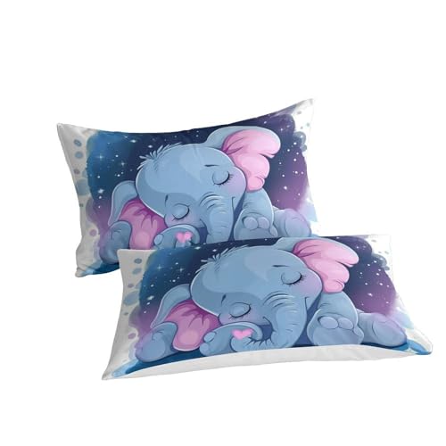 Housse de couette 3D éléphant microfibre douce et anti-plis 220x240cm - 3
