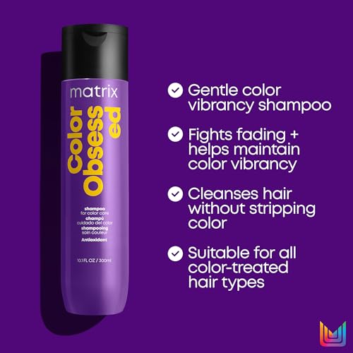 Image of Matrix Color Obsessed Antioxidant Shampoo For Color Treated Hair - Enhances Hair Color, Protects Color Vibrancy and Prevents Fading, Cruelty Free & Vegan