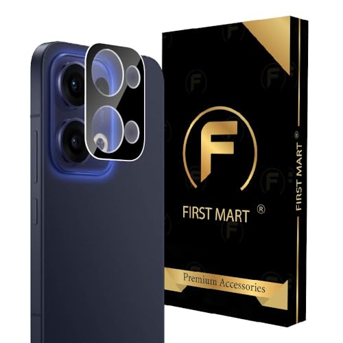 Image of FIRST MART Black Camera Lens Protector for Oppo Reno 13 | 9H Tempered Glass, HD Clear, Scratch Resistant, Anti-Fingerprint, Case-Friendly | Pack of 1
