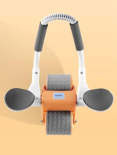 Image of New 2023 Ab Roller Wheel Exercise with Elbow Support, Automatic Rebound Abdominal Wheel, Double Wheel Ab Roller Equipment for Core Workout, Plank Abs Roller Workout for Home Gym Fitness