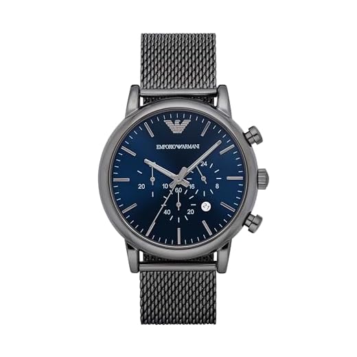 Emporio Armani Men's Luigi Stainless Steel Analog-Quartz Watch with Stainless-Steel Strap, Grey, 22 (Model: AR1979)