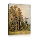 秋の森の風景キャンバスプリントリビングルーム農家イワンシキン牧歌的な壁アートホームオフィスの装飾有名なアートポスター60x72cmインナーフレーム