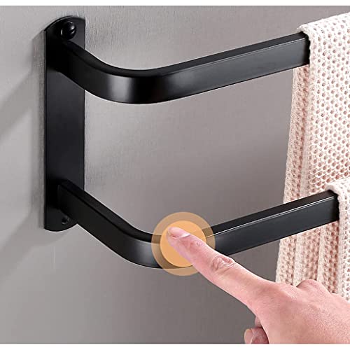 Toallero de pintura de acero inoxidable montado en pared con acabado negro de diseño minimalista 4