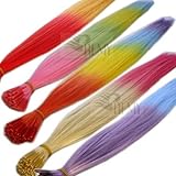 Bunte BICOLOR Strähnen aus 100% Japanischer Kunstfaser, I-Tip/Rund-Tip Bonding für die Microring Methode