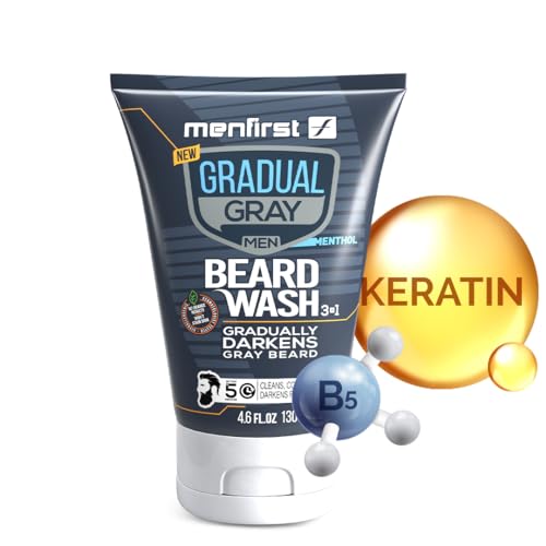 MENFIRST Gradual Gray Darkening Beard Wash - Gray Reducing Beard Wash, Beard Color Shampoo for Men - Hypoallergenic & Harsh Chemical-Free Beard Dye for Men - For Dark Shades, 4.6 Fl Oz (Pack of 1) - Image 6