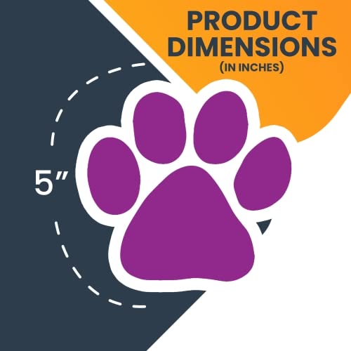 Image of Purple Pawprint Car Magnet 5 Inch, Dog Lover Gift | Heavy duty magnetic decal for car, truck, SUV or fridge, full color UV printed