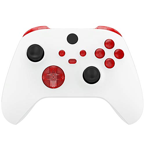 Image of eXtremeRate Replacement Buttons for Xbox Series X & S Controller, Clear Red Custom Accessories Repair Bumpers Trigers Dpad ABXY Start Back Sync Share Keys Parts for Xbox Core Wireless Controller