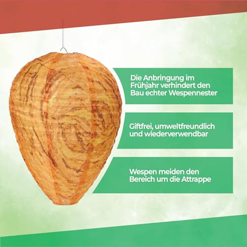 Wespennest-Attrappe Rebaco 2er Set zur Wespenabwehr
