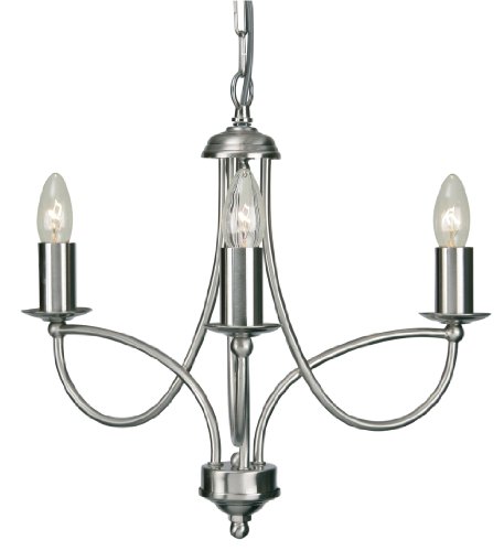Plafonnier 3 boucles haut de gamme en chrome satiné au design épuré