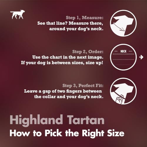 Image of Tuff Pupper Premium Adjustable Dog Collar, Stylish Pattern Collars Designed in USA, Quick Release Buckle, Highland Tartan Medium (1 Inch Wide x 13-18 Inch Neck)