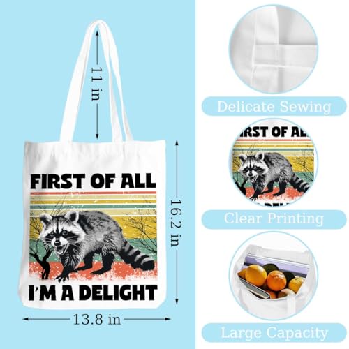 Sarcastic Raccoon Tote Bag, Girls Trip Tote Bag Beach Bags, Girls Weekend Gifts for Women Reusable Grocery Bags for Camping2