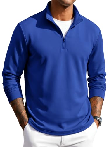 COOFANDY Mens Sweaters and Pullovers Long Sleeve Mock Neck Sweatershirts