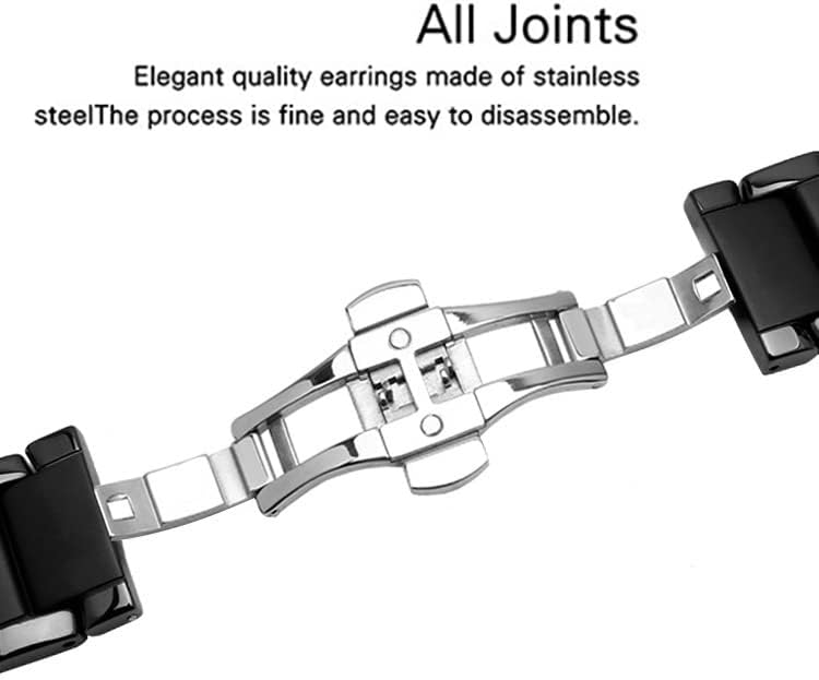 Watch Strap, 20mm 22mm 24mm Luxury Ceramic band for Women Men Watch Replacement Straps Smart Watch ceramic strap (Band Color : Matte light Black, Band Width : 22mm)
