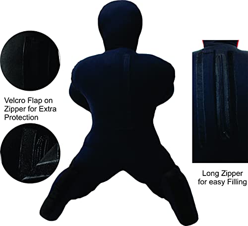 Daan Mma Grappling Dummy Judo Punching Bag Dummy Bjj Wrestling Dummy Sitting Position Brazilian Jiu Jitsu Submission Self Defense Training Wrestling Canvas Dummyunfilled (Black, 6Ft / 70'') #TOP3