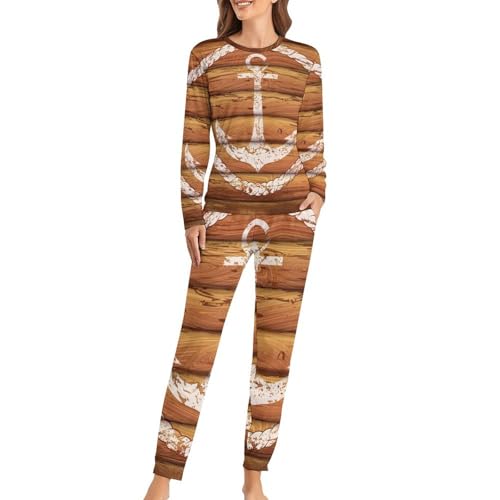 Pyjama femme avec t-shirt manches longues et pantalon en coton doux pour la nuit