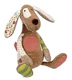 Tolle Greifmöglichkeiten und liebevolle Details: Weiches Material zum Knautschen, Schlaksige Arme und Beine zum Festhalten, Lange Öhrchen, Kuscheliges Fell, Pfoten, Ärmchen und Öhrchen aus buntem Patchwork-Stoff - Geringes Gewicht, nicht zu schwer zum Tragen