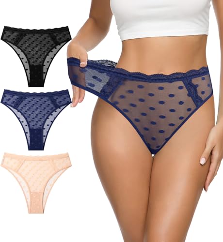 Image of Eiggam Women's Cotton Bikini Panties,High-Cut Full Coverage Stretch Cool Underwear for Women