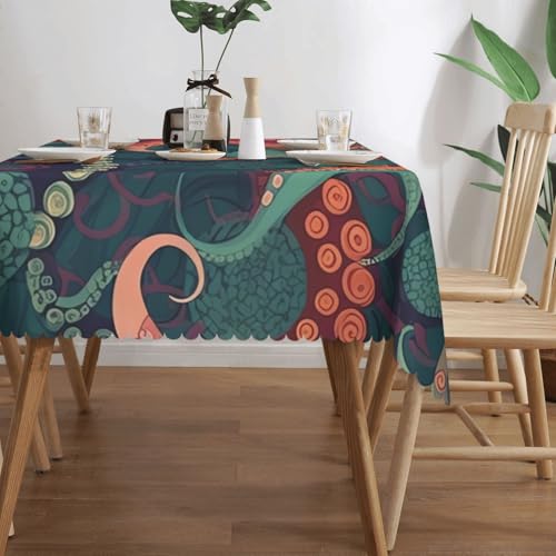 Nappe abstraite en polyester lavable 137x183cm pour table rectangulaire - 4