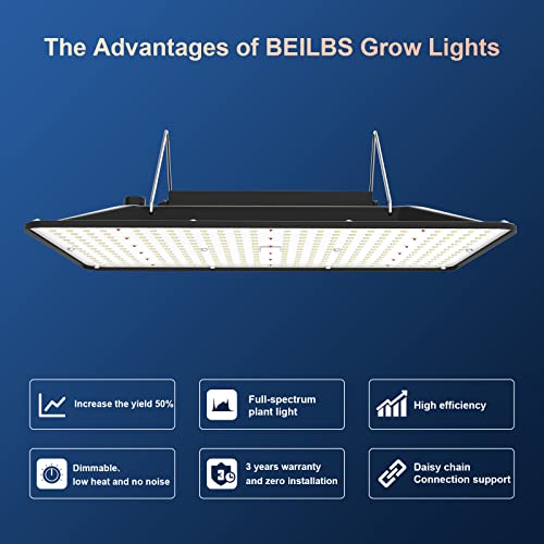 Grow Lights For Indoor Plants Full Spectrum - 2023 Upgraded Daisy Chainable Plant Grow Light - 100W Dimmable Led Grow Lights, Plant Growing Lamps, 2X2 Grow Tent Light - Adjustable Hanging Grow Lights #TOP1