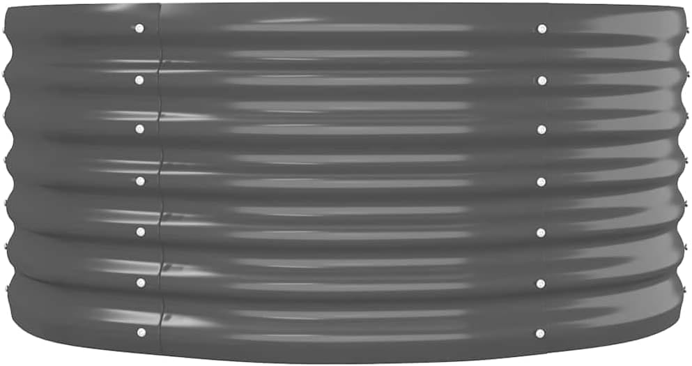 60 x 32 x 14 in Anthracite Powder-Coated Steel Oval Raised Garden Bed, Modern Minimalist Planter Box for Patio, Balcony & Outdoor Spaces, Spacious Elevated Flower Bed for Herbs & Vegetables