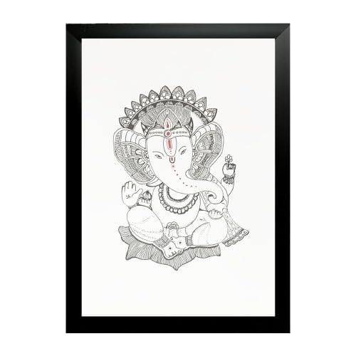 Handmade Ganesha Painting Spiritual Indian Art for Home & Temple Decor