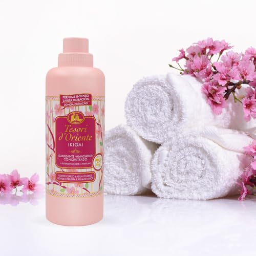Tesori d'Oriente Ikigai Perfume y Suavizante Líquido 760 ml - Flor de Cerezo y Agua de Arroz, Microcápsulas, 42 Lavados