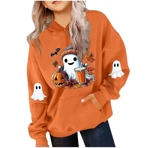 Girls Oversized Hoodies Cute Graphic Hooded Sweatshirts Long Sleeve Casual Pullover Tops Trendy Kids Preppy Clothes