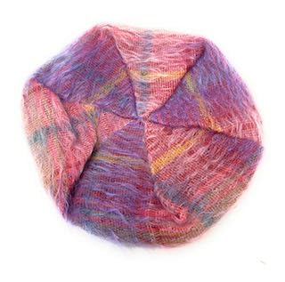 Béret mohair chaud isolant laine rose N°13 taille unique