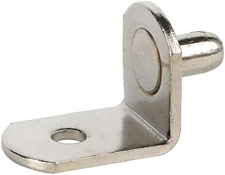 Fpz-bd 50 Pcs Shelf Support Pegs, 5mm L-Shaped Support,Cabinet Shelf Bracket Peg with Hole,for Kitchen Furniture Book Shelve (Nickel)