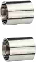 ChillWaves 304 Stainless Steel Pipe Couplings - 1/2" NPT Female X Female Thread Adapters 6-Pack