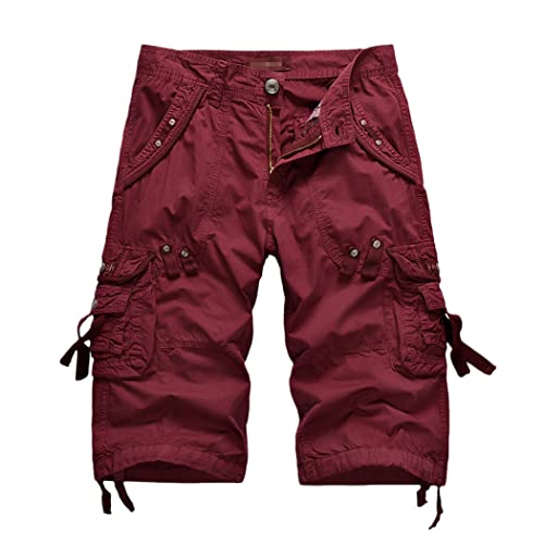 Short cargo en coton souple style décontracté rouge taille 4