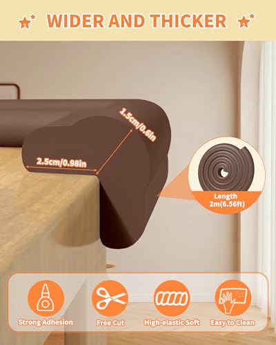 Image of Baby Proof Corners and Edges, 6.6FT 0.6'' Thick, Peel and Stick