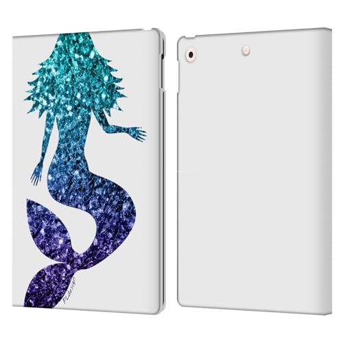 Étui portefeuille iPad 10.2 PLdesign sirène bleu en cuir aqua pour Apple