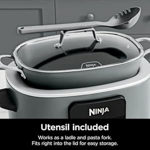 Ninja Foodi PossibleCooker PRO 8.5 Quart Multi-Cooker, with 8-in-1 Slow Cooker, Dutch Oven, Steamer & More, Glass Lid, integrated Spoon, Nonstick, Oven Safe Pot to 500°F, (Sea Salt Grey) Ninja Foodi PossibleCooker PRO 85 Quart Multi Cooker with 8 in 1 Slow Cooker Dutch Oven Steamer More Glass Lid integrated Spoon Nonstick Oven Safe Pot to 500F Sea Salt Grey