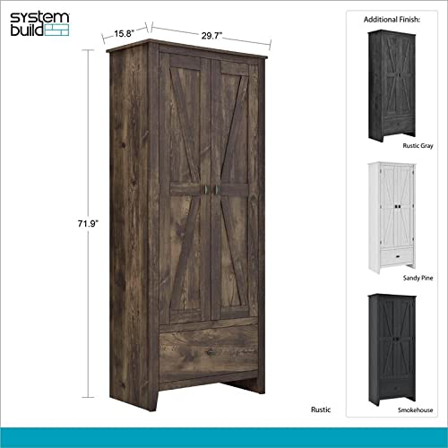 Ameriwood Home Farmington Wide Storage Cabinet, 30", Rustic Gray #TOP7