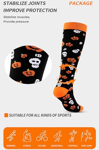 Image of Women's Knee High Compression Socks for Running Work Support Nurses Pregnancy Travel,Colorful Over The Calf Socks,#W402