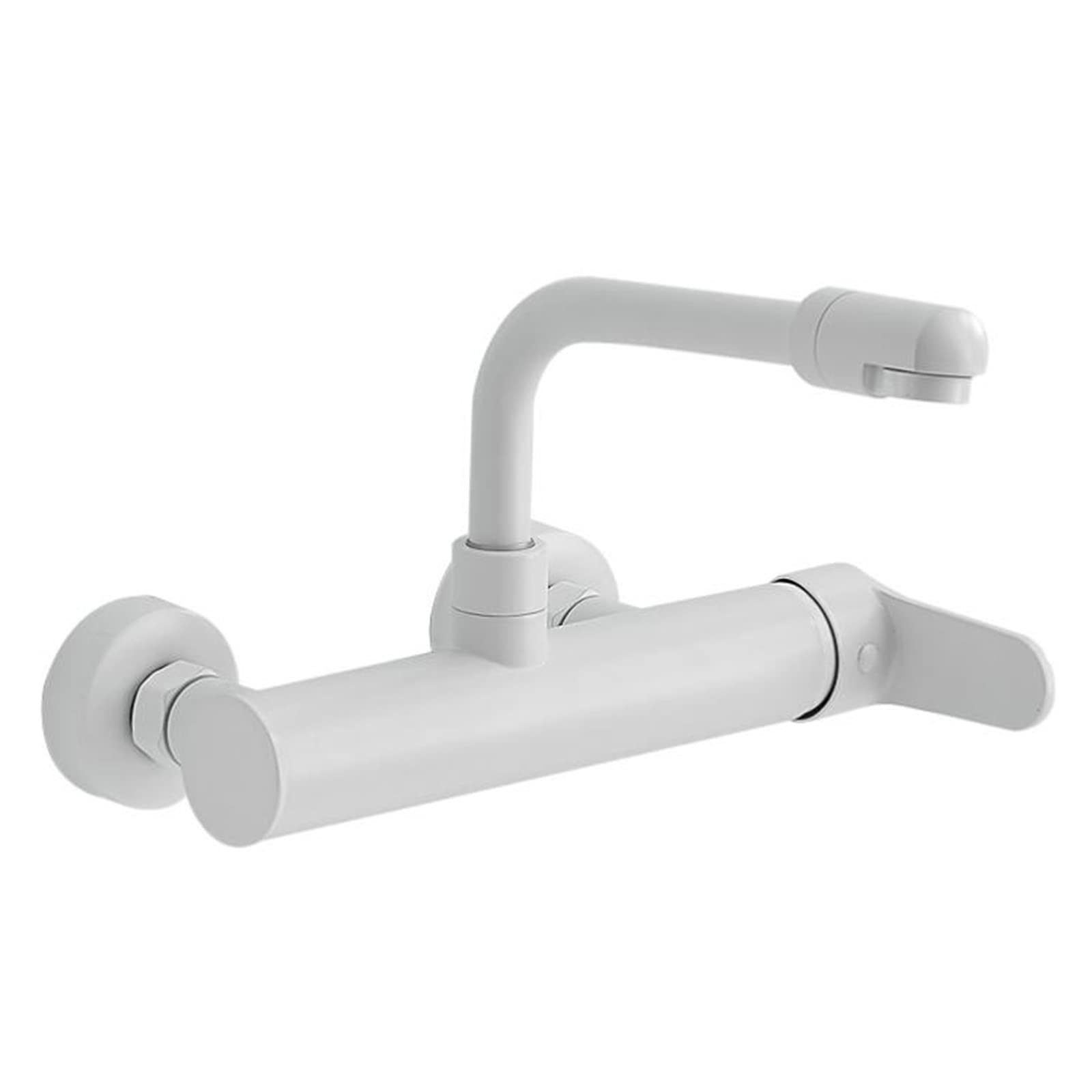 Robinet de cuisine mural blanc en laiton mitigeur évier double trou 20cm