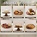 Stellarie Acacia Wood Cake Stand with Glass Dome Lid, Reversible Cake Stand and Serving Board Designed for Everyday Use, Desserts, Charcuterie, and Gifting