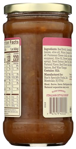 Image of Rao's Made for Home French Onion Soup, 16 oz, Traditional Italian Heat and Serve Soup, Made with Premium Quality Ingredients (Pack of 2)