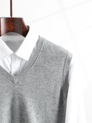 Mens Sweater Vest Casual Soft Waistcoat Tops Winter Basic V-Neck Sleeveless Pullover Cashmere Vest4