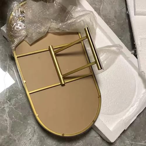 Espejo de baño ovalado giratorio con marco de aluminio moderno 4