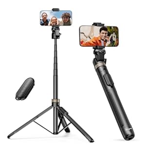 Sensyne 72″” Phone Tripod, Extendable Tripod for iPhone & Selfie Stick with Detachable Phone Holder & Wireless Remote, iPhone Tripod Compatible with All Cell Phones, Camera, Black